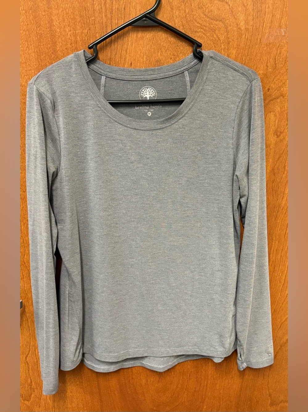 healing hands Heather Gray Crew Neck Top